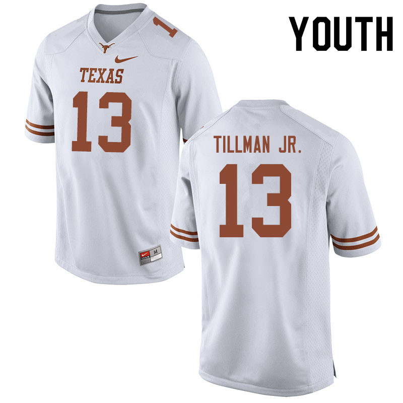 Youth #13 Marcus Tillman Jr. Texas Longhorns College Football Jerseys Sale-White